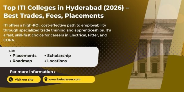 Top ITI colleges in Hyderabad (2026) shortlist with government & private options, fees, best trades, placements/apprenticeship reality.