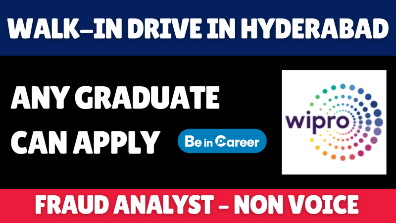 Wipro Walk-In In Hyderabad For Fraud Analyst (Non Voice)