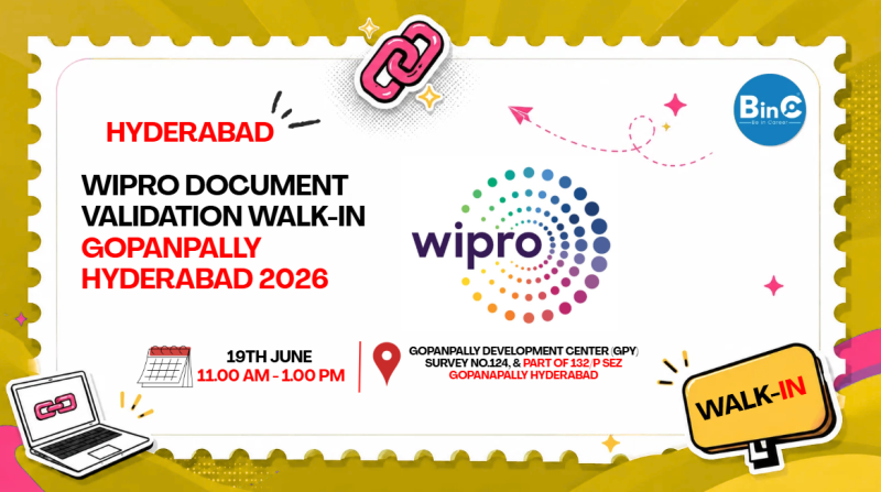 Wipro Document Validation Walk-In Gopanpally Hyderabad 2026
