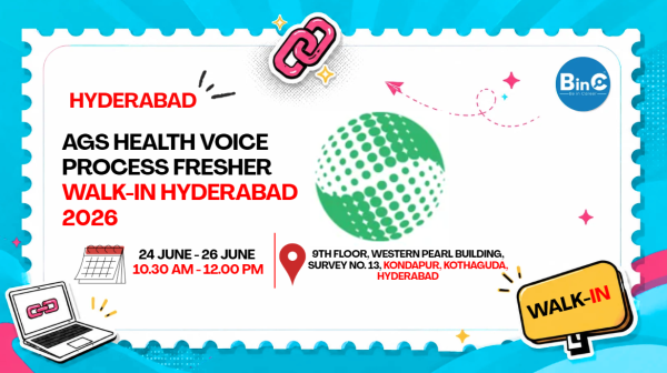 AGS Health Voice Process Fresher Walk-In Hyderabad 2026 | ₹4-5 LPA