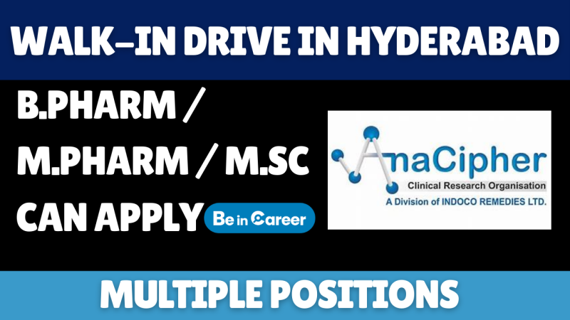 AnaCipher Walk-In Interview In Hyderabad For Multiple Positions