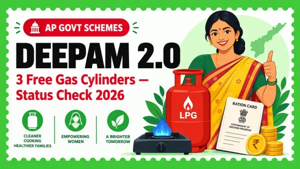 AP Deepam 2.0 Scheme 2026 — 3 Free Gas Cylinders: Status Check, Booking Blocks & Subsidy