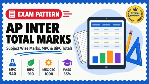 AP Inter total marks 2027 subject wise marks MPC 940 BiPC 910 exam pattern
