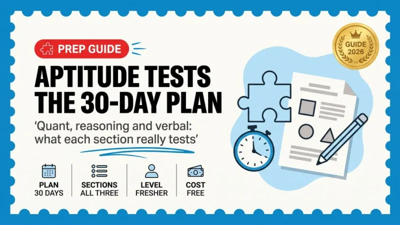 Aptitude Test Preparation for Freshers 2026 — What Every Placement Exam Actually Tests, and a Free Plan