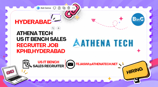 Athena Tech US IT Bench Sales Recruiter Job KPHB Hyderabad