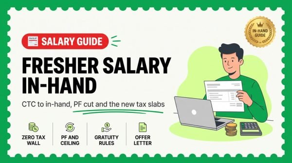 Cognizant fresher salary 2026 in-hand, PF and tax breakdown banner
