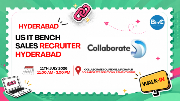 US IT Bench Sales Recruiter Hyderabad | 0–3 Yrs