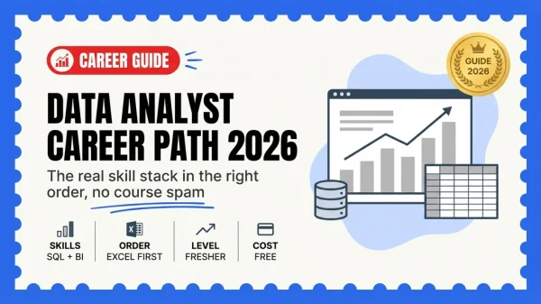 Data Analyst Career Path in India 2026 — The Skill Stack, the First Job, and What to Ignore