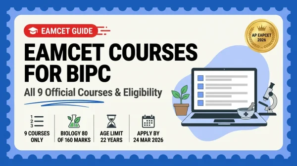 EAMCET courses for BiPC students 2026 - all 9 official AP EAPCET courses, eligibility and dates