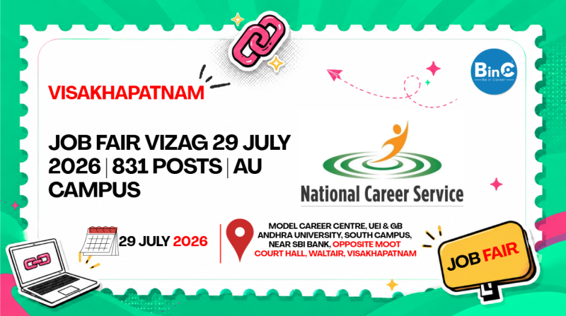 Job Fair Vizag 29 July 2026 | 831 Posts | AU Campus