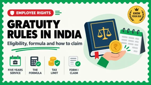 Gratuity Rules India 2026 - Eligibility, Formula, 5-Year Rule and Tax