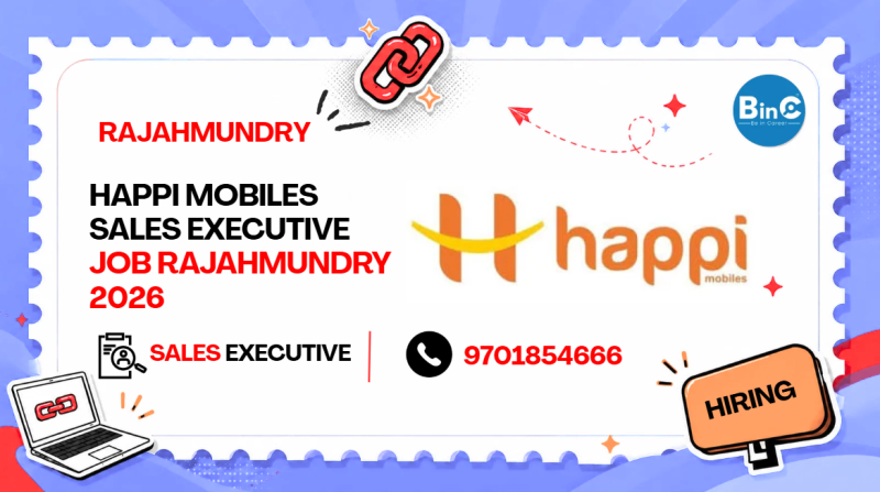 Happi Mobiles Sales Executive Rajahmundry 2026 | ₹14K + PF