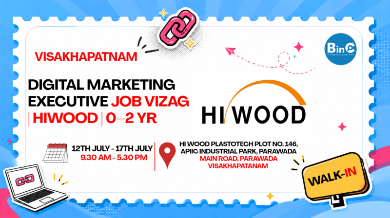 Digital Marketing Executive Job Vizag | Hiwood | 0–2 Yr