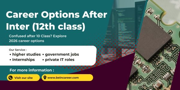 Career options after Inter (12th class) including courses, degree, diploma, ITI, government and private jobs with a clear career roadmap for students.