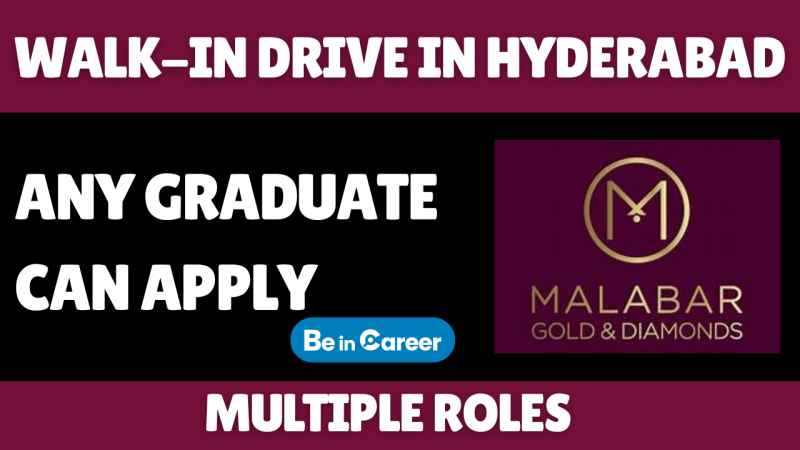 Malabar Gold & Diamonds Hiring In Hyderabad For Multiple Roles
