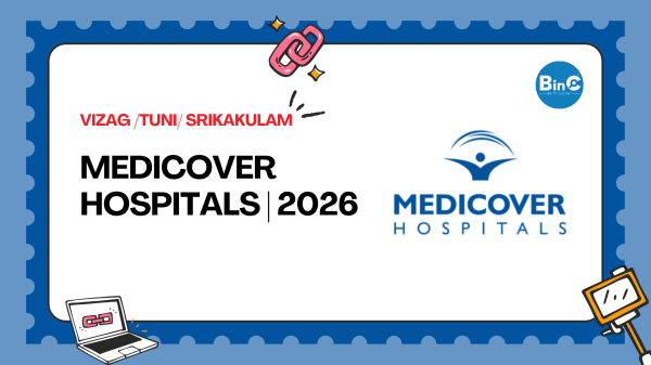 Alt Text: Medicover Hospitals 2026 hiring in Vizag Tuni and Srikakulam - BinC Careers