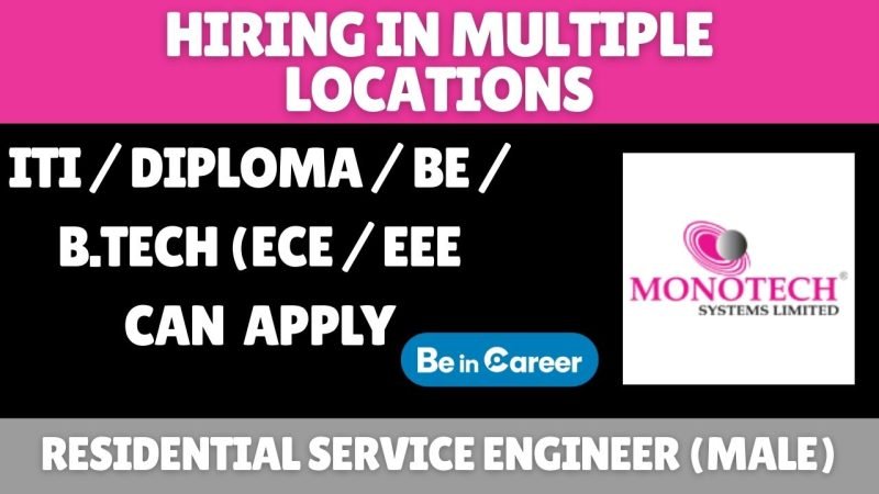 Monotech Hiring In Multiple locations For Residential Engineer