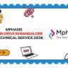 Mphasis Walk-In Drive In Bangalore For Technical Service Desk