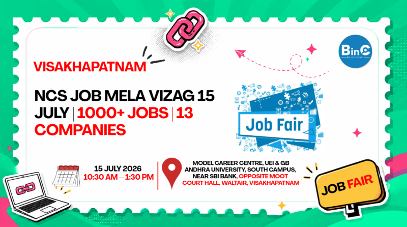 NCS Job Mela Vizag 15 July | 1000+ Jobs | 13 Companies