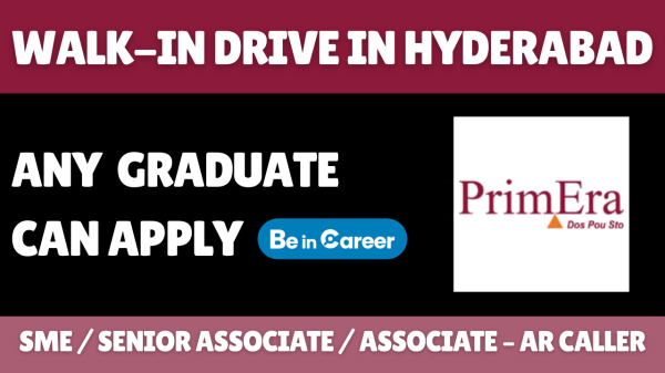 Primera Medical Walk-In Drive In Hyderabad For Senior Associate