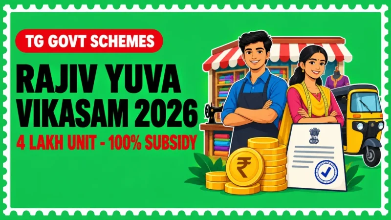 Rajiv Yuva Vikasam 2026 — ₹4 Lakh Unit, 100% Subsidy Slab & Status Check