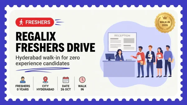 Regalix Walk-In Drive in Hyderabad for Freshers — 26 Oct 2026