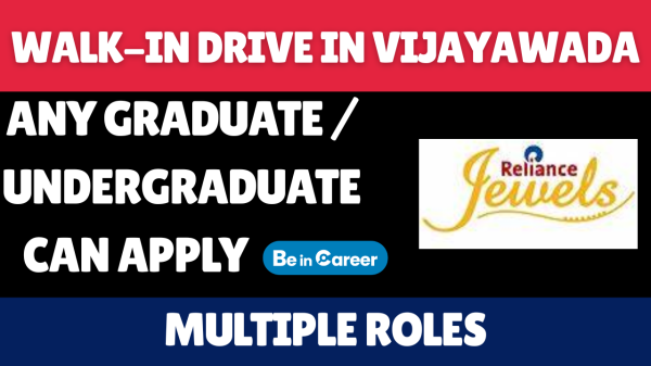 Reliance Jewels Walk-In In Vijayawada For Multiple Roles