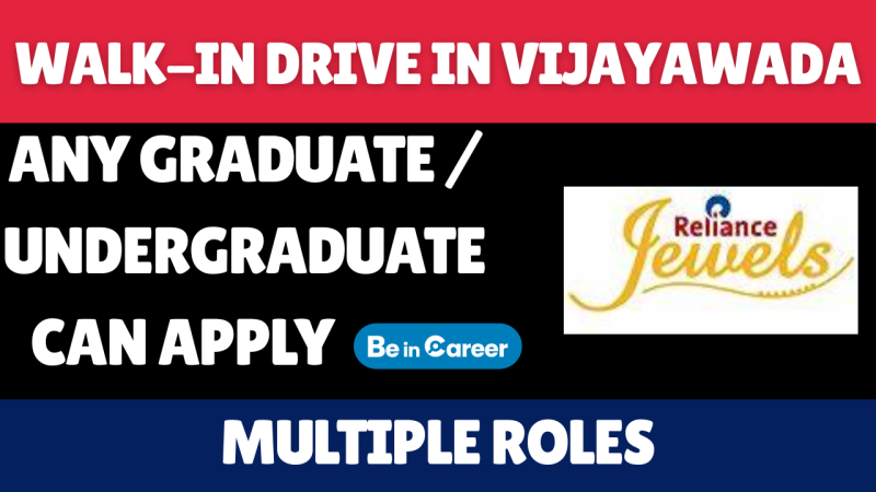 Reliance Jewels Walk-In In Vijayawada For Multiple Roles