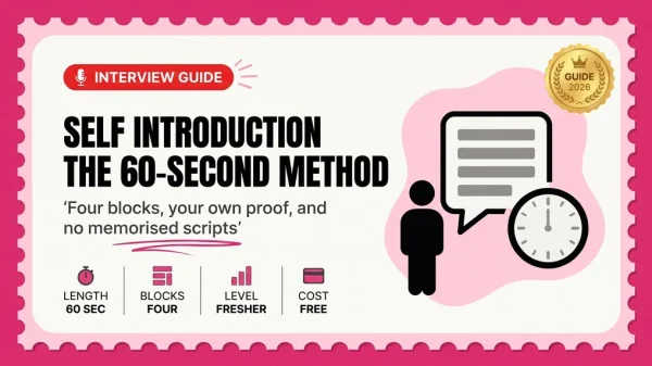 Self Introduction for Freshers 2026 — The 60-Second Structure That Actually Works in Interviews