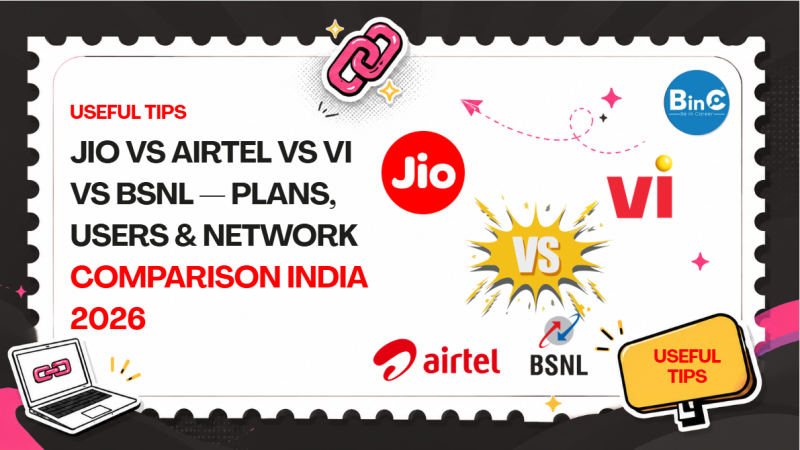 Jio vs Airtel vs Vi vs BSNL — Plans & Network Comparison India 2026