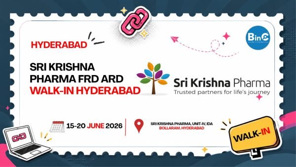 Sri Krishna Pharma FRD ARD Walk-In Hyderabad 15-20 June 2026