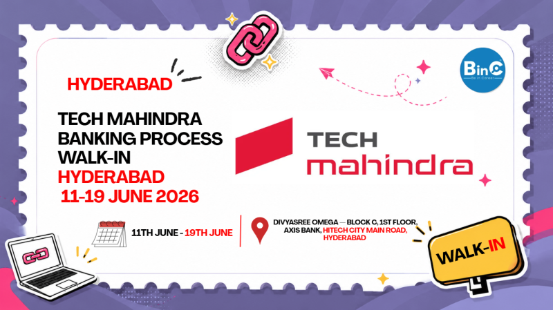 Tech Mahindra Banking Process Walk-In Hyderabad 11-19 June