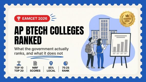 Top 10 and top 20 engineering colleges in AP through EAMCET 2026, NIRF ranked