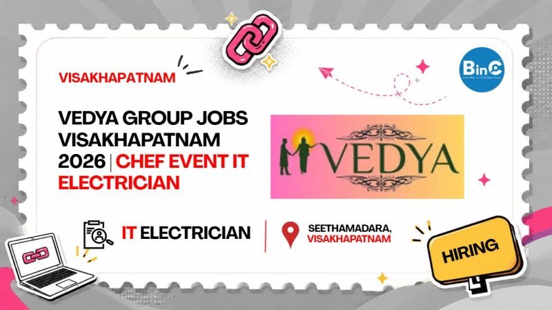 Vedya Group Jobs Visakhapatnam 2026 | Chef Event IT Electrician