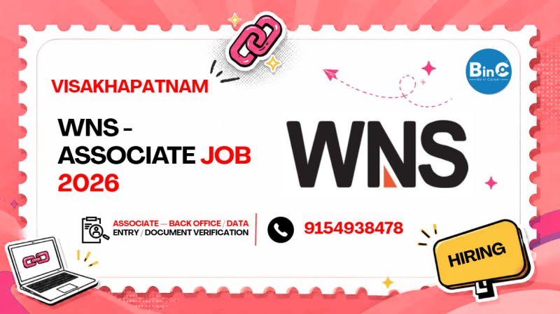 WNS Associate Job 2026 | Back Office Data Entry | ₹2.07 LPA